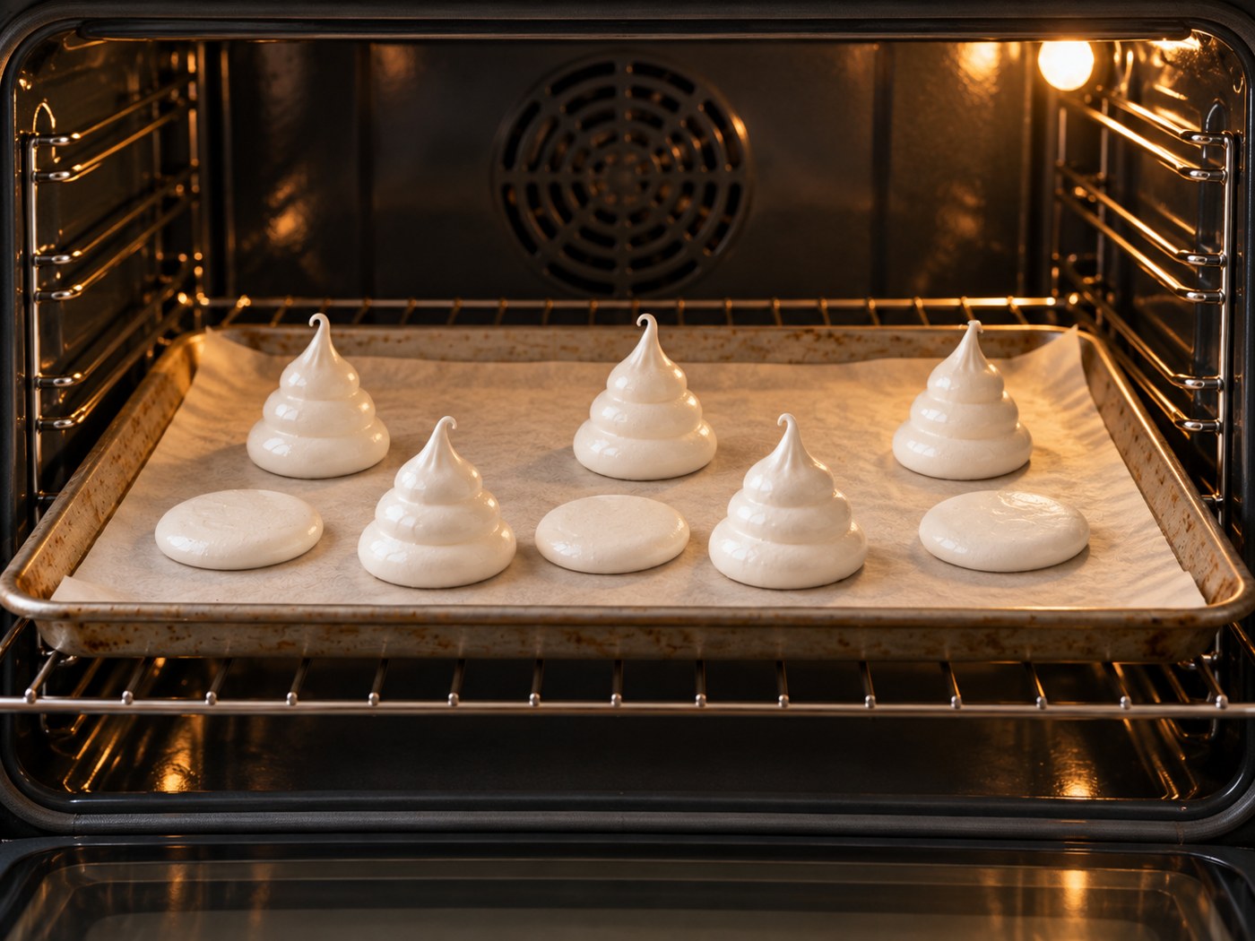 Fantasmitas y bases separadas en el horno